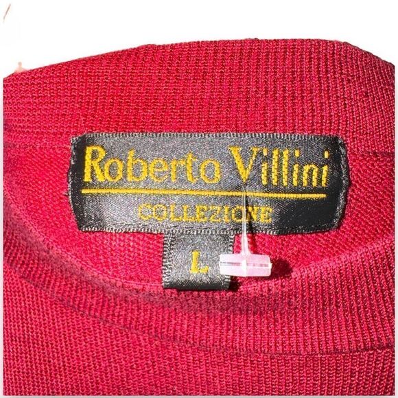 Roberto Villini Burgundy Red Silk Mockneck Sweater Size L - Picture 2 of 6